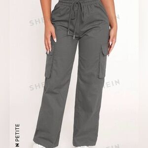 PETITE drawstring waist cargo paints